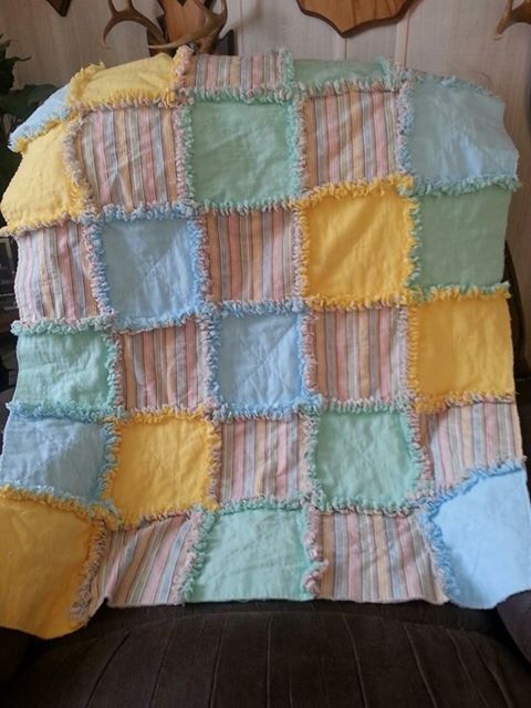 My first attempt at a Rag Quilt.  Selling these for "you know what!".  :D  