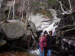 my sister and i hiking Champney Falls NH