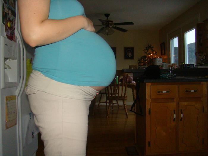 37 and a half weeks...I cant get over the difference in size of my belly!!  
