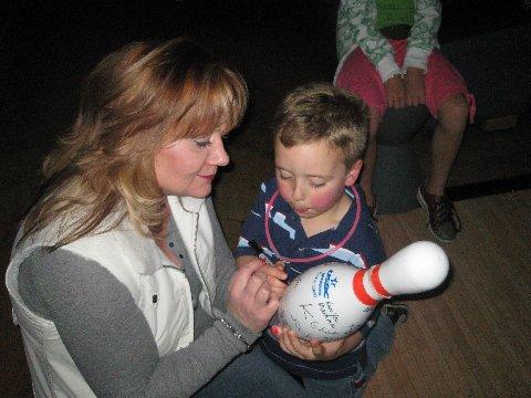 me (Kelly) and nephew Ben bowling party