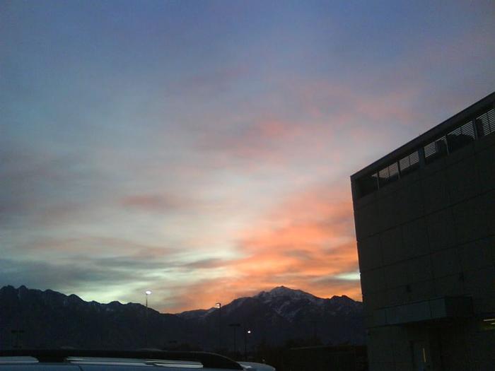 Sunrise over the Wasatch mountains...