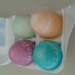 Dyed eggs for my baby and he not here yet lol