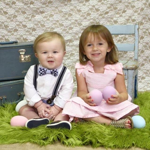 Easter 2015 Parker 9 months Alexis 34 Months