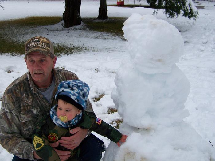 Haydens first snowman.