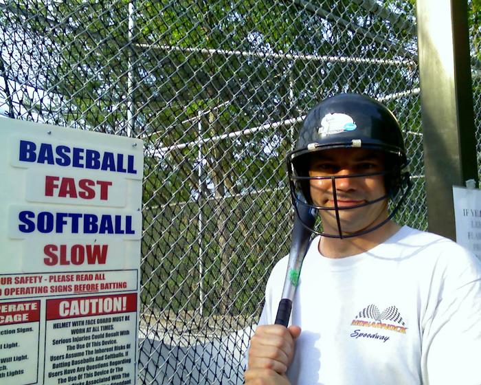 my boyfriend CHRIS at the batting cages
