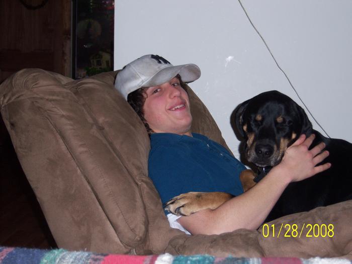 My oldest, and one of our puppies.. 