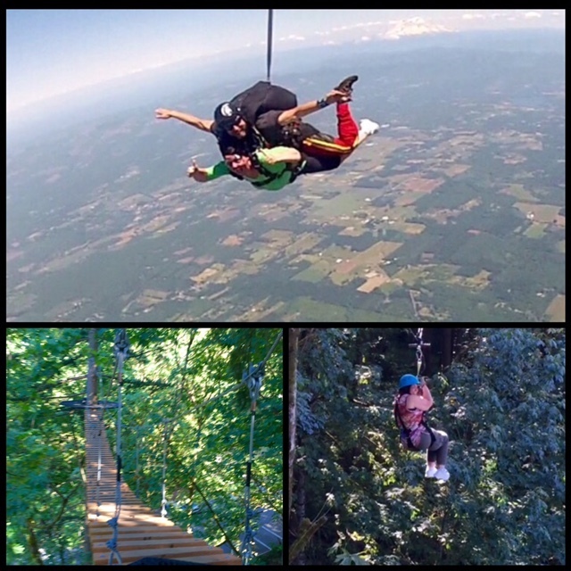 Skydive and Zip line, because I can!