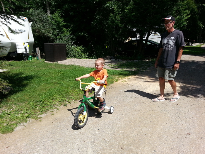 First time on a bike with training wheels