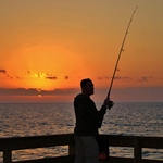 One of our Marines Fishing from our Pier