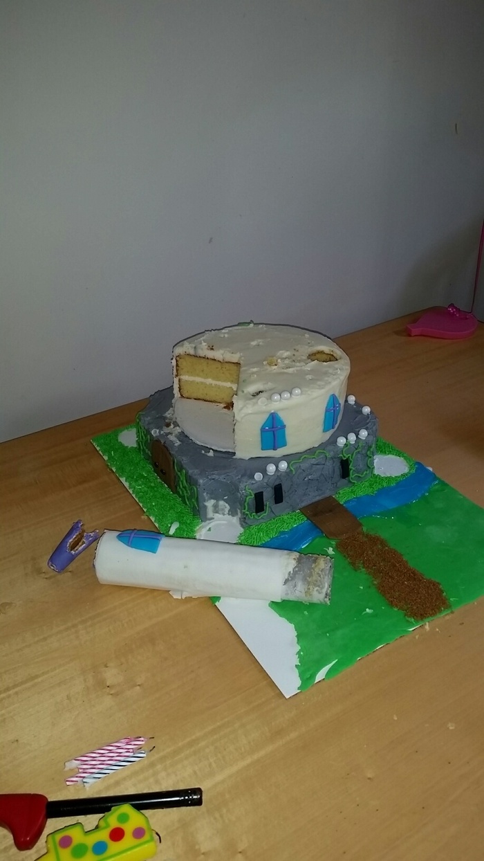 Aftermath of the cake. The castle has been stormed!!