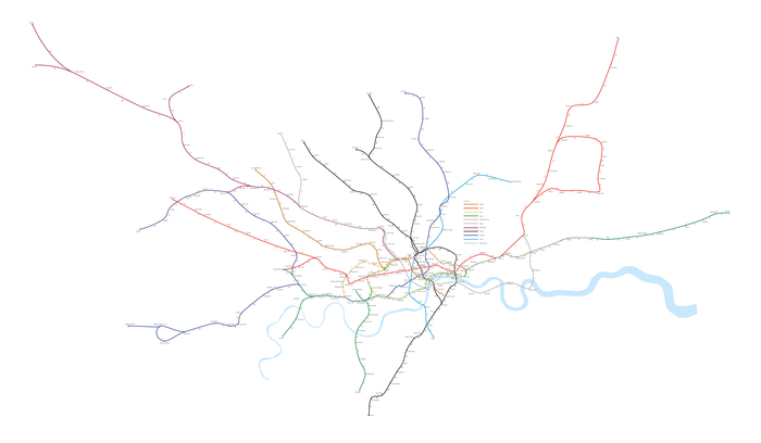 London Underground calorie map