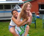 My niece and great niece at summer barbque on Vashon island