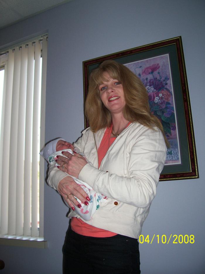 mom-mom & jayden when she was 1 day old
