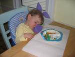 Asleep in her lunch!