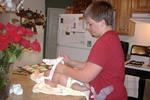 Big brother Owen (13) dressing the baby after his bath.. something his "father" has never done
