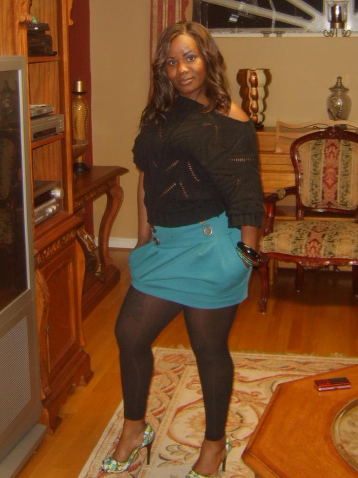 Clubbing w/ hubby in my mini, of course he wouldnt let me out w/o the tights...hes such a hater! LOL