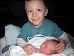 Big brother Camden with new little sister!