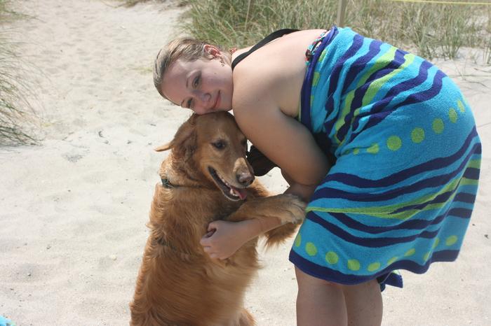 my daughter and our male golden