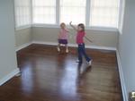 excited about their new room...  they said it looks like a "ballet room"! :)