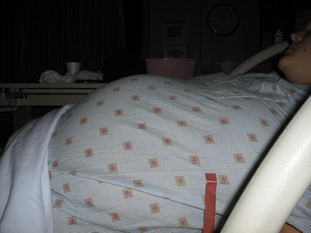 The last shot of my pregnant belly before   it came time to push.