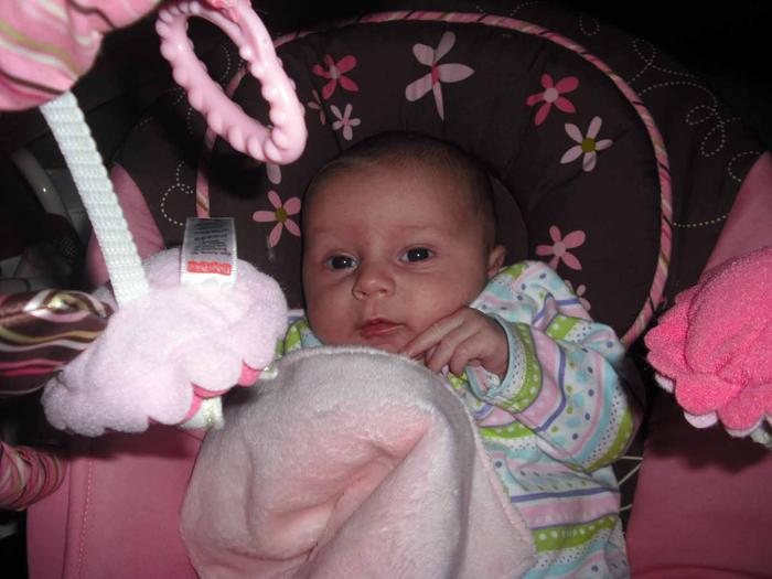 6 weeks old chillin in my bouncy chair