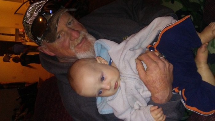 Joeys grandpa and him 8 months