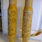 Thanksgiving and Christmas Rolling pins - homemade by my husband
