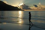 me walking in the sunset in the seychelles