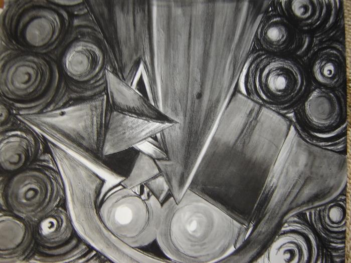 My son's abstract charcoal drawing