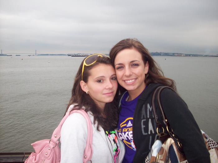 Ash and friend on senior trip to New York City