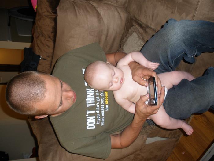 Watching daddy text...lol