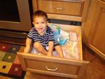 He always plays in this drawer but this is the first time he climbed in!