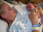 me and baby Abigail just born 7/20/09 11:23am